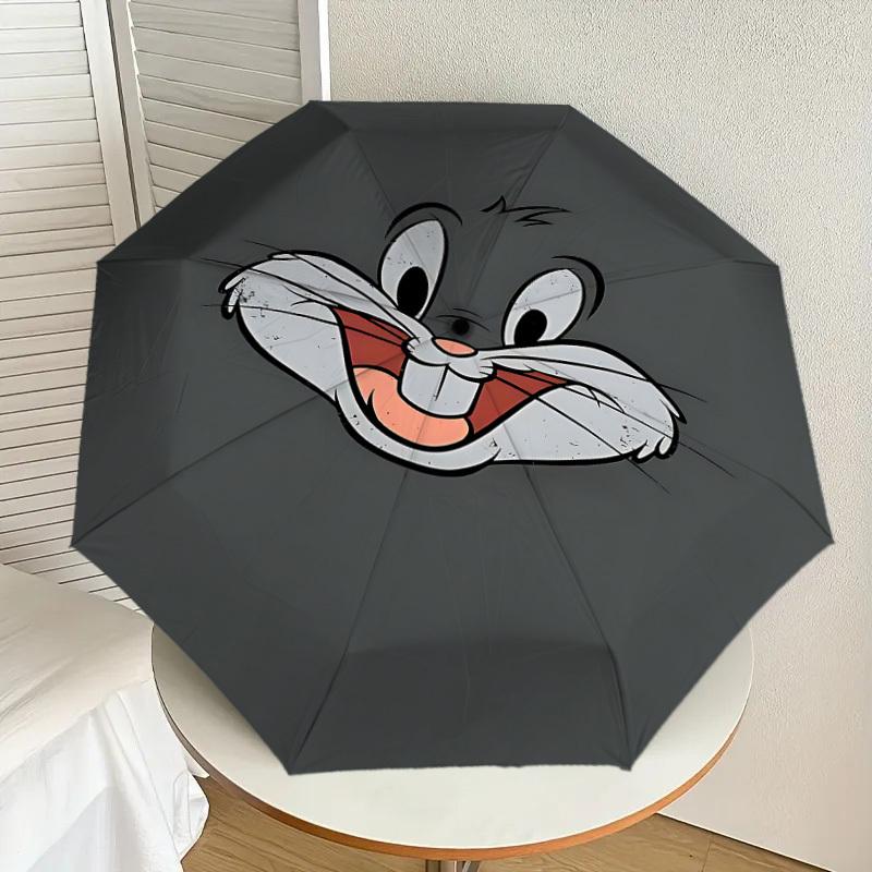 1PC cartoon rabbit Umbrella-8-Rib Reinforced, Automatic Open, Lightweight & Durable, Cute Fashion Accessory for Outdoor, D2676