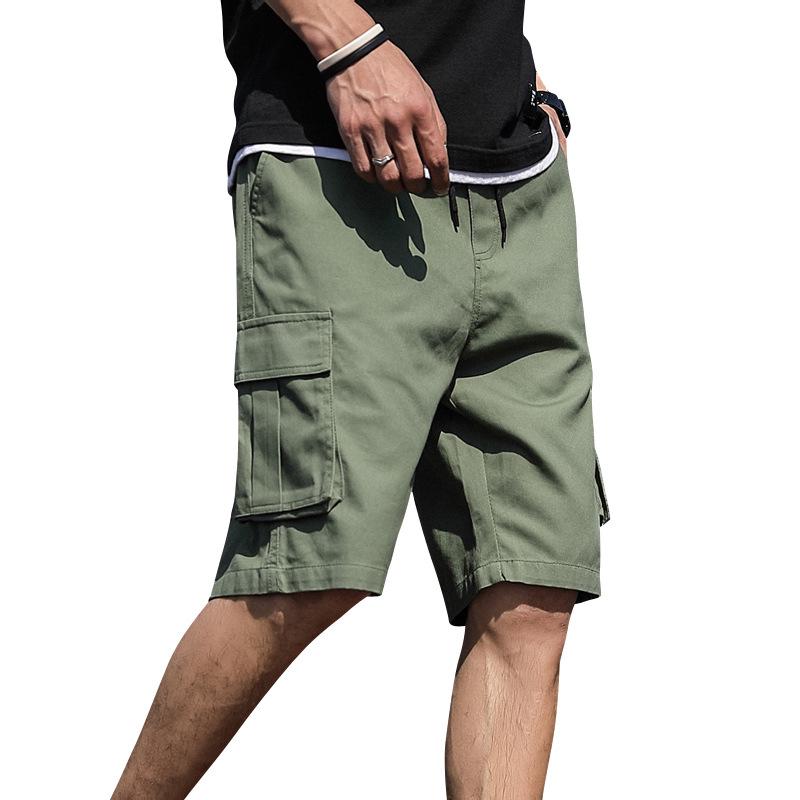 Мужские летние хлопковые брюки с пятью точками Tooling Beach Sports and Vacation Ins Summer Korean Version of The Trend of Loose Shorts Men