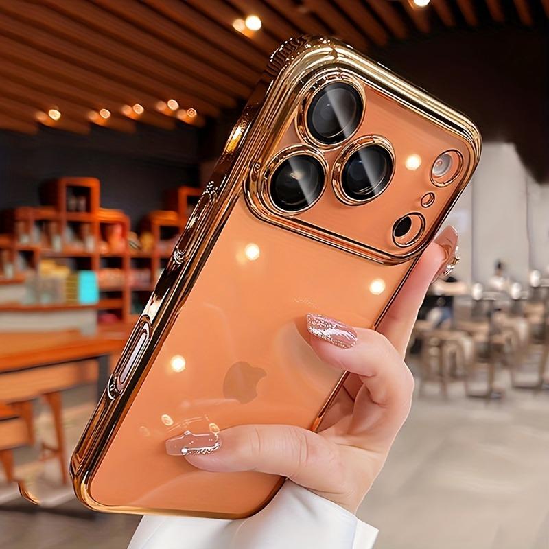 Роскошный прозрачный бампер с покрытием для iPhone 17 16 15 14 13 Pro Max 17Pro Защита объектива камеры Air Прозрачный ударопрочный чехол
