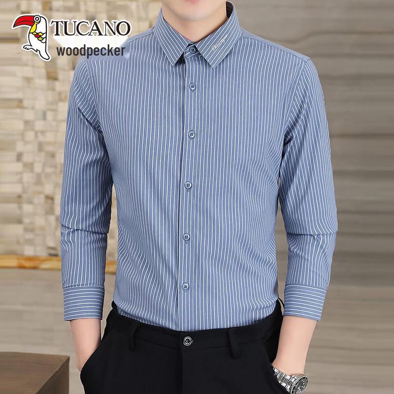 TUCANO Men's Business Striped Long-Sleeve Shirt
