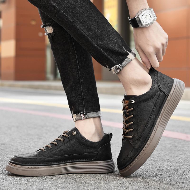Men's Handmade Genuine Leather Oxford Shoes Soft Luxury Casual Flats Outdoor Sneakers