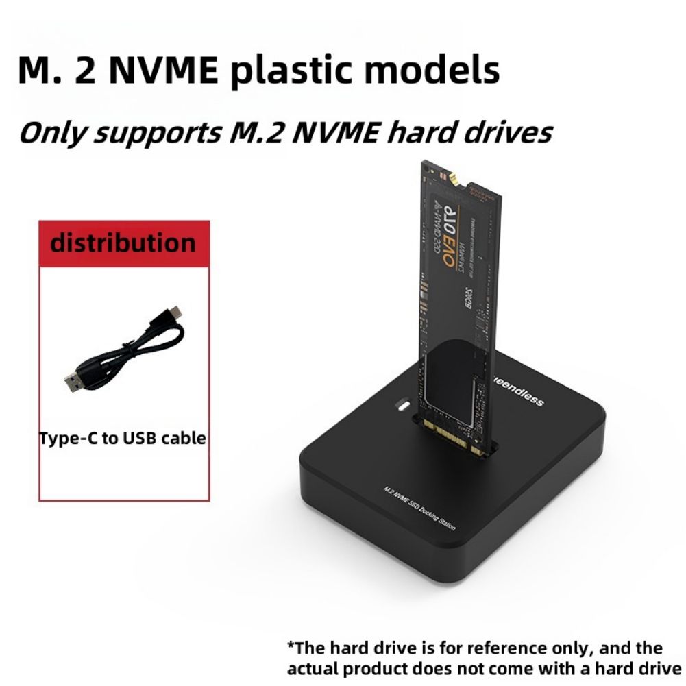 M.2 Hard Drives Enclosure NVME/SATA Dual Protocol Mobile Hard Disk Box 10Gbps High-speed USB3.1 SSD Solid-state Reader