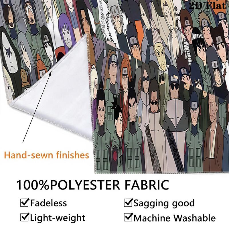 Naruto Characters Wall Tapestry Aesthetic Wall Hanging Printed Fabric Blanket Decorative Tapestries For Bedroom Living Room Home Decor