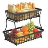 NEW 2-Tier Kitchen Countertop Organizer - Stainless Steel Detachable Fruit Basket for Vegetables, Bread & Pantry Storage