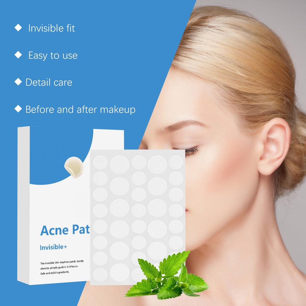 Traceless Acne Patch Lightweight Skin Friendly Acne Patch Absorb Pus Anti-Acne Concealer Transparent Round Hydrocolloid Hypoallergenic Acne