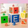 Color Multifunctional Wooden Shape Matching Stacking Box Kid Puzzle Toys