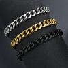 Trend Stainless Steel Bracelets for Men Women Blank Gold Color Punk Curb