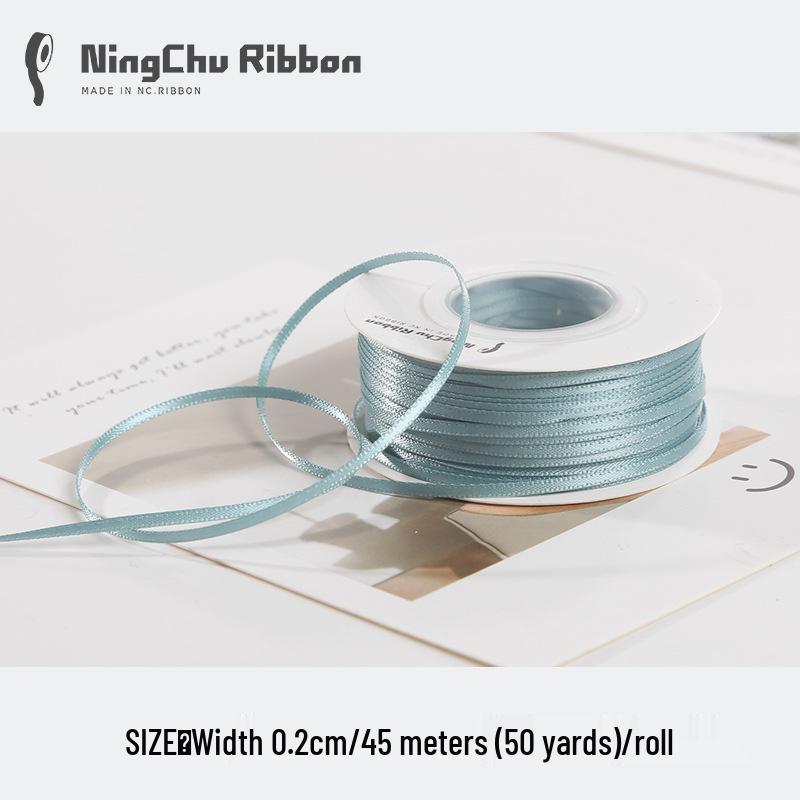 Двусторонняя атласная лента 2 мм для закладки, свадебных бантов и подарочной упаковки