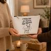 Trousse Beige J’peux pas je préfère les Rennes J'peux pas minimaliste | Trousse de Toilette en Coton 3 L avec Zip Métal et Fond