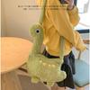 Solid Color Cartoon Crossbody Bag Plush Shoulder Bags Portable Long Neck Dinosaur Bag Travel