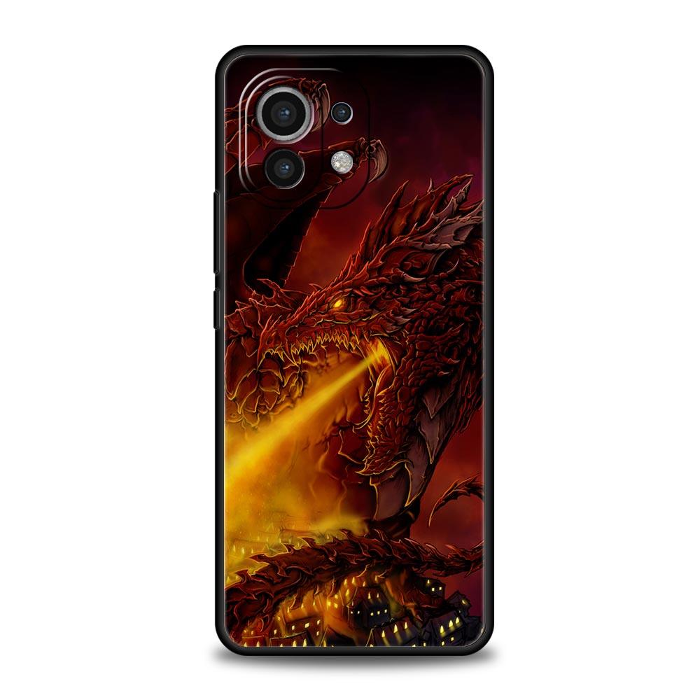 Чехол для телефона Дракон для Xiaomi Mi 15 14 Pro 13 12 11 Lite 5G 10T 11T 12T 13T 14T Poco X6 X5 X4 X3 NFC F3 F4 GT Черный чехол