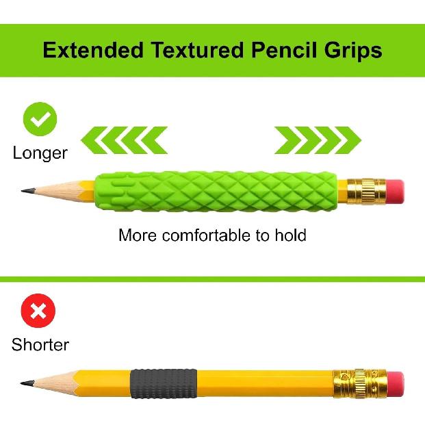 8 Pack Textured Pencil Grips for Kids, Teens, Adults, Silicone Sensory Fidget Sleeves for ADHD, Autism, Anxiety & Stress Relief (Color 3)