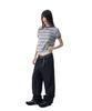 AAKAM Waist Contrast Denim Pants (Black)