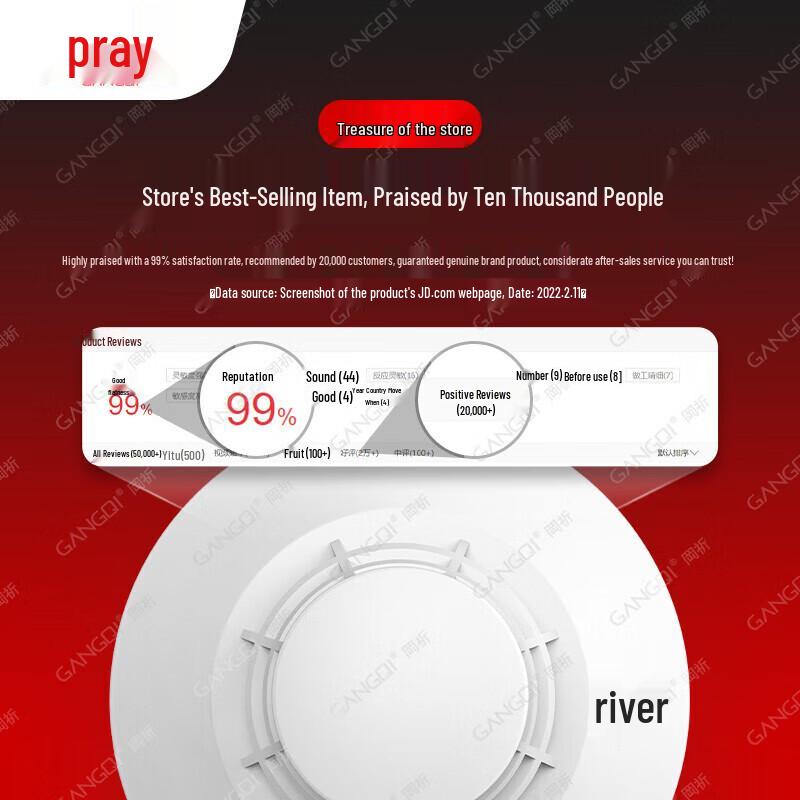 Gangqi Wireless Standalone Smoke Detector Alarm