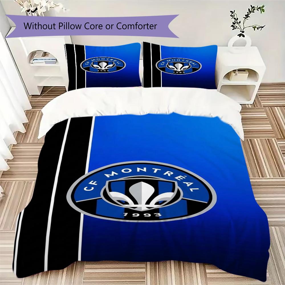 CF Montréal Pattern Bedding uilt Set uilt Cover Pillowcase Home Decoration Birthday Gift (1 * duvet cover + 2 * pillowcase without core)