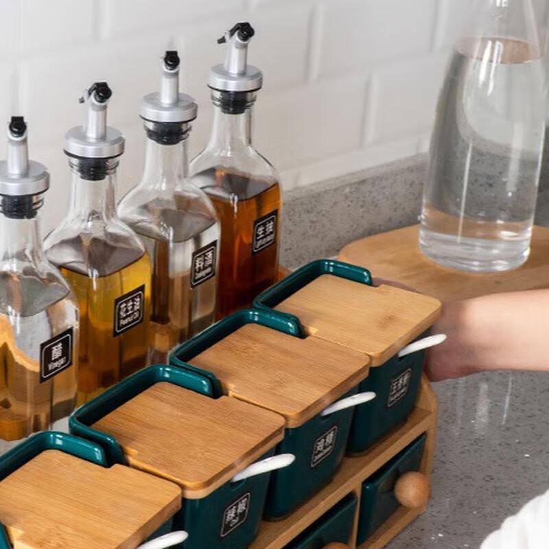 LISM Kitchen Seasoning Jar and Oil Bottle Set