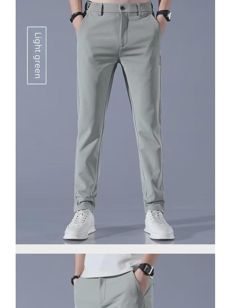 Легкие свободные спортивные брюки Ice Silk для мужчин 2023 года — летний повседневный и деловой стиль