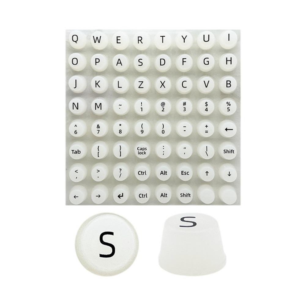 Ergonomic Design Nail Art Keyboard Raisers Silicone Self-adhesive Keyboard Covers 64 Keycaps Dust Proof Nail Typing Artifact