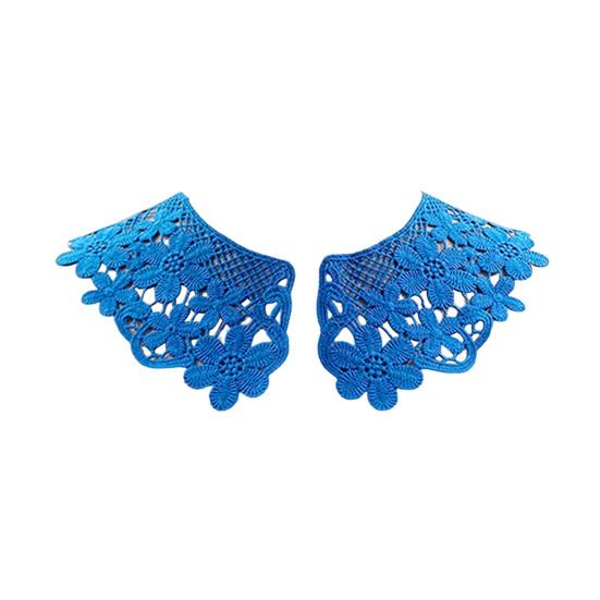 Yousheng 1 Pair Embroidered Collar Women Lace Neckline Hollow Lace Fabric Trim Applique for DIY Sewing Halloween Cosplay