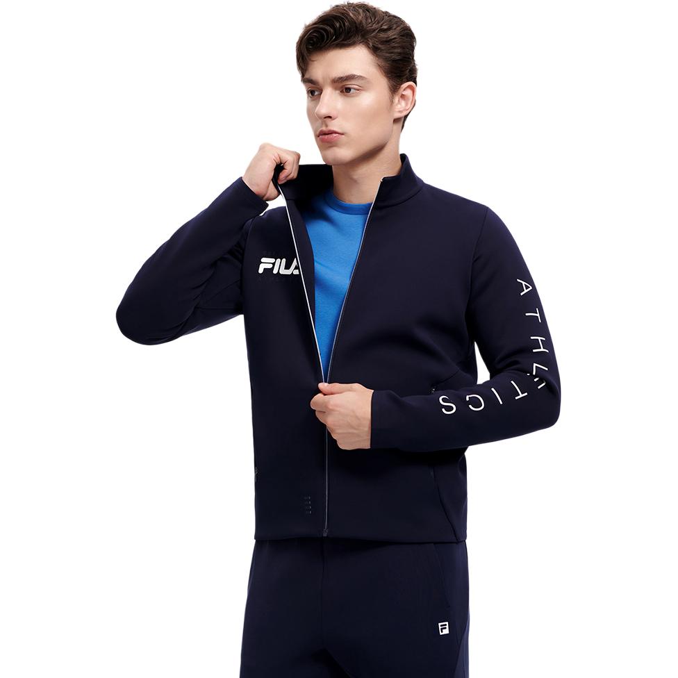 Fila Легкая куртка из коллекции Athletics Series однотонной расцветки со стойкой, карманом на молнии и мужским силуэтом, королевско-синяя A11M311501FNV