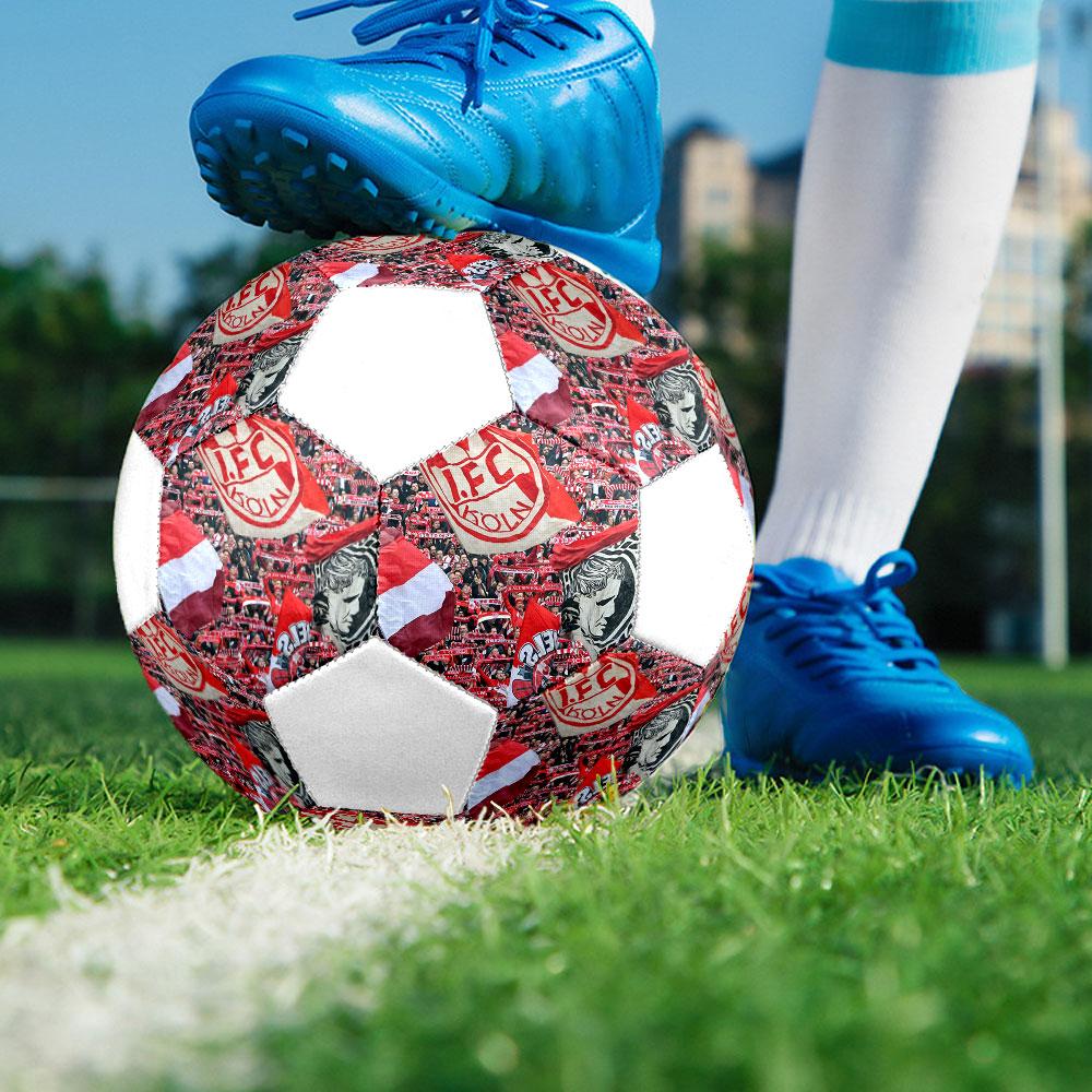 Koln FC Size 5 Soccer Ball, Machine-Stitched PVC, Durable & High Bounce, All Ages Fit, fan merchandise, matches & outdoor use.