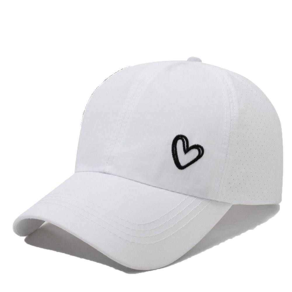 Love Heart Ponytail Baseball Cap Adjustable Solid Color Sunshade Sun Hat Lightweight Sun Protection Snapback Hat Ladies