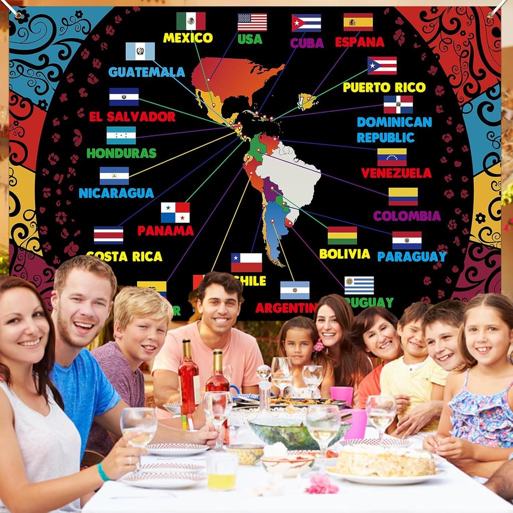 Hispanic Heritage Month Decorations 70.8 x 43.3inch Latin n Banner Spanish Classroom Decorations National Hispanic Heritage Month Decorations Latin