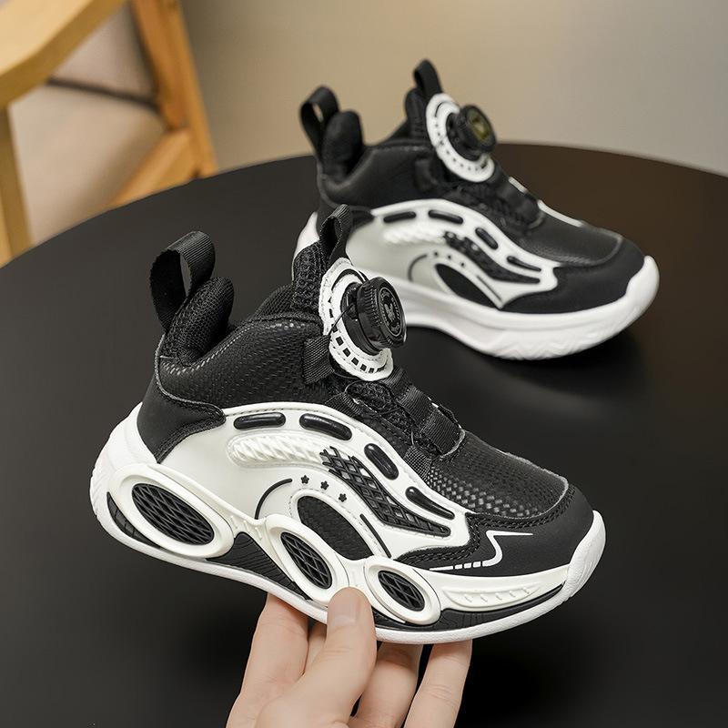 Children's basketball shoes and boys' shoes 2025 autumn new leather waterproof boys' sports shoes non-slip and versatile trendy shoes