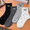 Sweat Absorption Mid Tube Socks Spring and Autumn Ruffle Dot Socking New Dot Socks for Women
