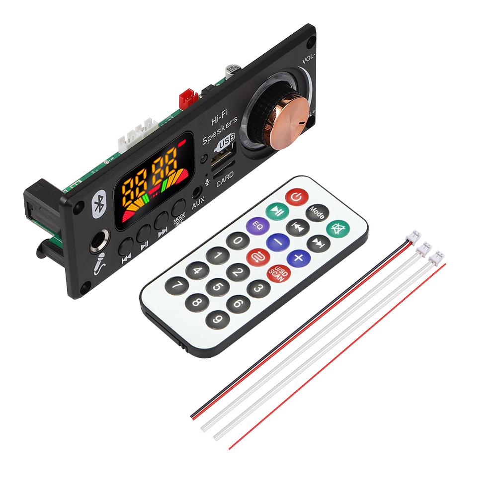 8 В-24 В Bluetooth 5,0 Mp3 декодер плата беспроводной аудиоприемник с микрофоном USB 3,5 мм AUX TF FM радиомодуль