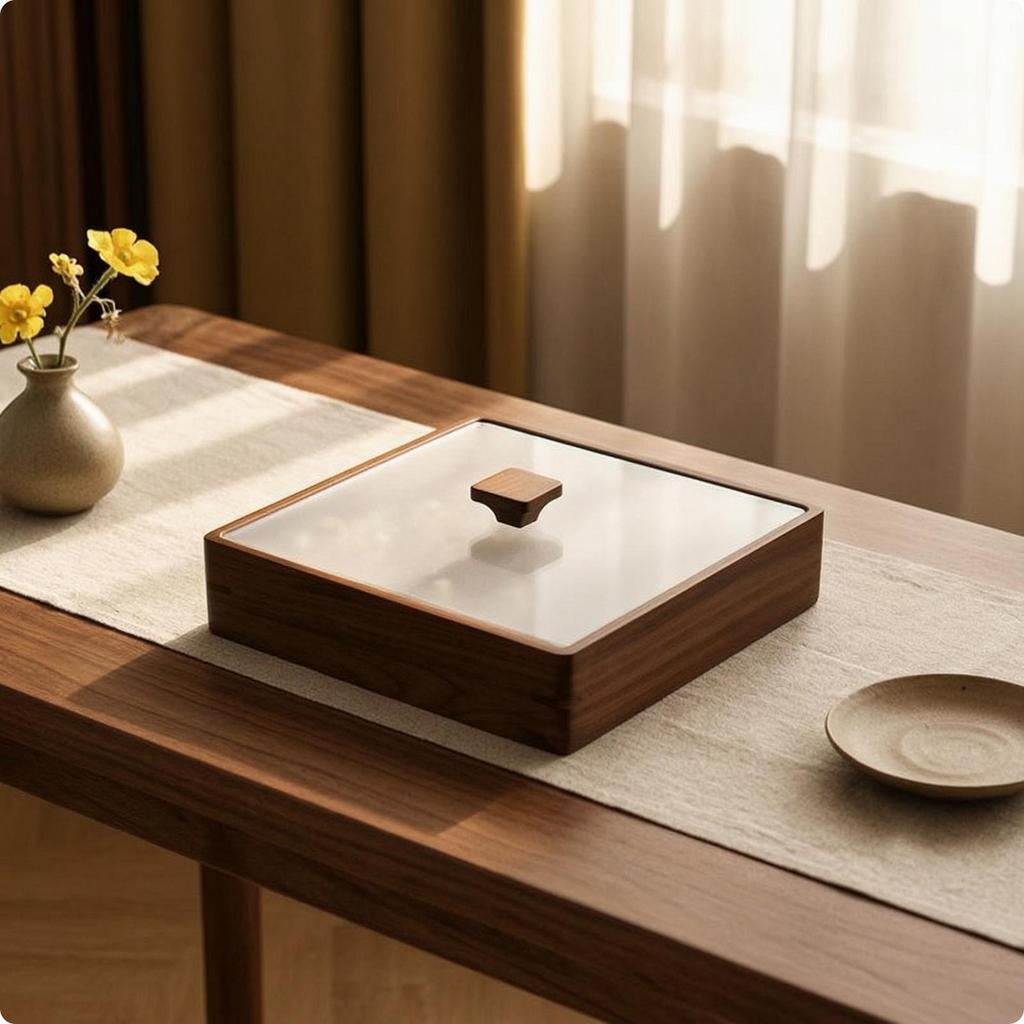 Multi Layer Storage Tray Organized Walnut Grain Snack Server Decorative