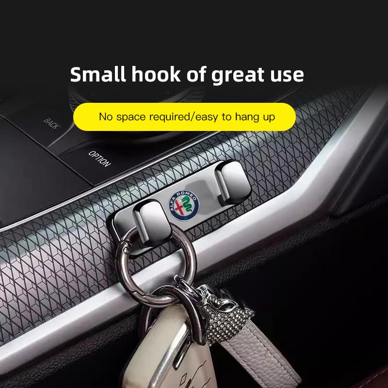Zinc alloy Car Hook Randomly Pasted Storage Bracket For Alfa Romeo Giulietta Mito 159 Giulia Stelvio 156 147 Tonale Brera Disco zw9