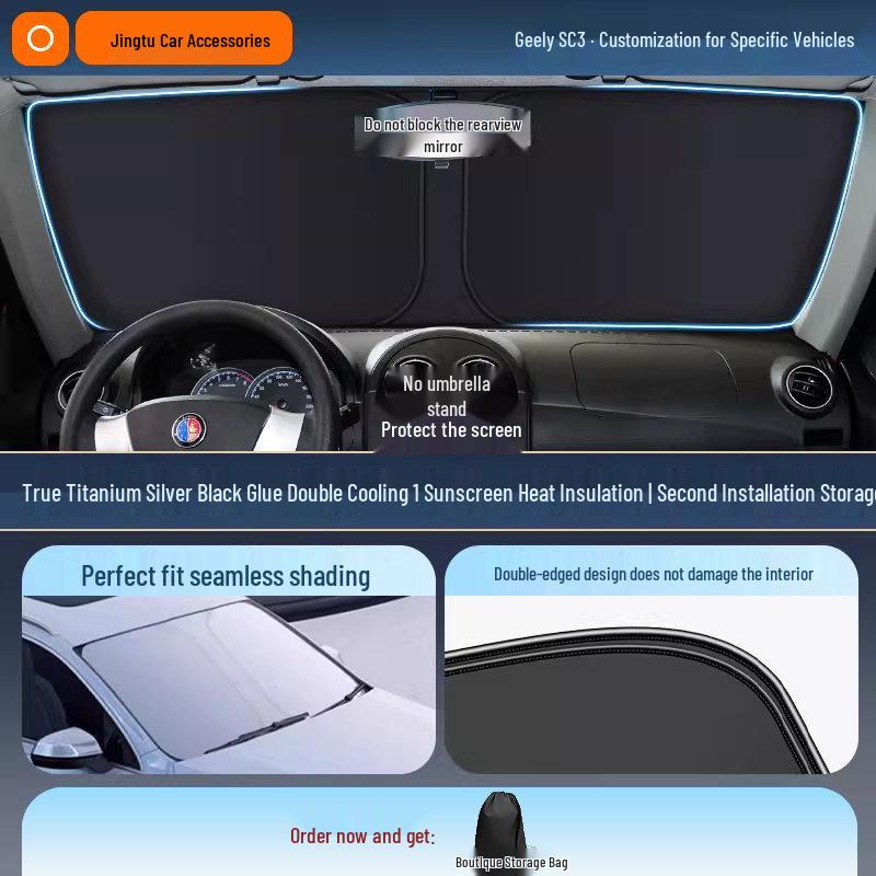 Автомобильный солнцезащитный козырек Geely: Теплоизолирующая шторка на лобовое стекло для 25 моделей, включая Xingyue L, Xingyuan, Xingrui, Emgrand, Boyue L и Panda MINI.