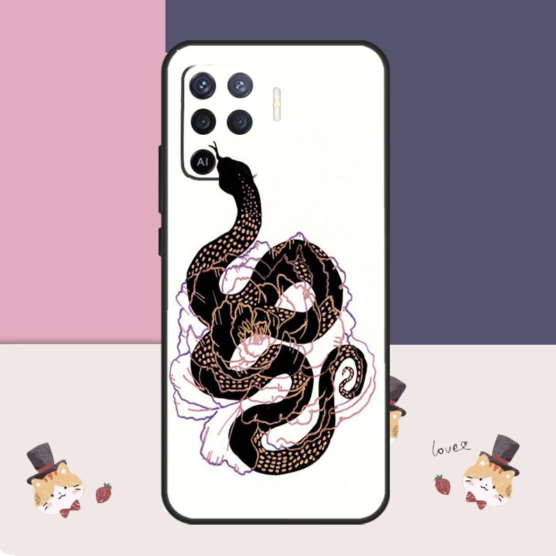 Чехол 'Цветок змеи' для Oppo A76 A96 A16 A60 A98 A58 A78 A18 A38 A80 A40 A77 A57 A17 A74 A54 A94 A15 A5 Pro