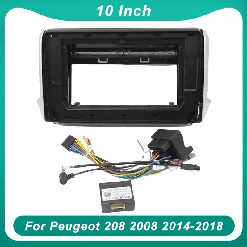 Для Peugeot 208 2008 2014-2018 10-дюймовая автомобильная рамка-переходник для магнитолы с декодером Canbus, установочный комплект для Android-магнитолы