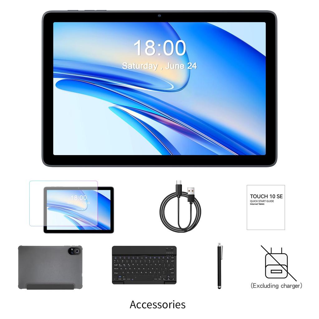 PRITOM WiFi Android 24 ГБ 128 ГБ WideVine L1 IPS 8000 мАч Чехол-клавиатура Японская инструкция Серый 10-дюймовый планшет, 15, (6 ГБ + 18 ГБ) + ОЗУ, Дисплей,