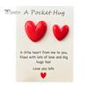 Pocket Hug Heart with Greeting Cards Long Distance Relationship Gift for Mom Wife Little Heart Pocket Hug Token for Valentine's Day Christmas
