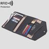 Держатель паспорта Xiangyin RFID: Кожаный дорожный кошелек тройного сложения с отделениями для удостоверения личности и карт