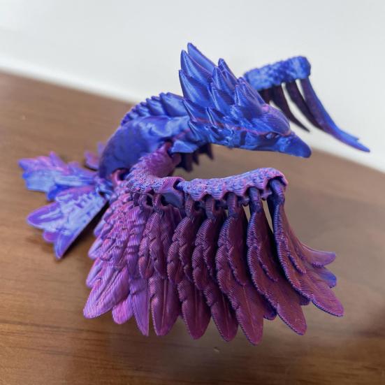 3D Printed Phoenix Figurine Movable Joints Colorful Bird Figure Articulated Animal