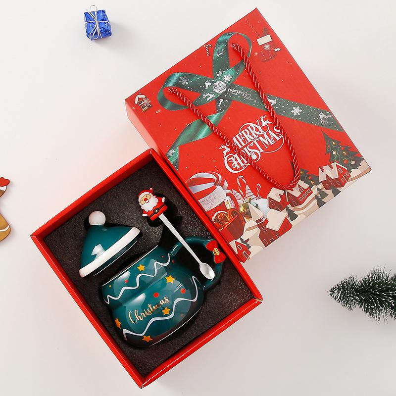 Ceramic Mug Christmas Cup Water Cup Nordic Style Large Capacity Snowman Christmas Tree Santa Claus Gift Creative