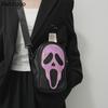Crossbody Bag Men's, Women's Korean-style Funny Laser Ghost Skull Shoulder Bag Soft Mobile Phone Small Bag