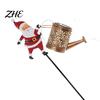 Waterproof Solar Path Lighting Christmas Santa Kettle Light, Solar-Powered Claus Watering Can Stake Lamp Metal Yard Ornaments for Gift with