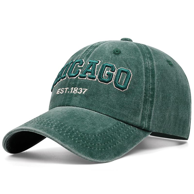 Новая корейская бейсболка с вышивкой Чикаго для мужчин и женщин, винтажная ковбойская шляпа для женщин, повседневная парная спортивная кепка для улицы