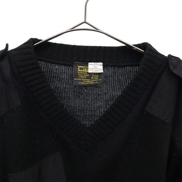 Citadel Сделано в Великобритании Свитер с длинным рукавом и V-образным вырезом ОЧЕНЬ БОЛЬШОЙ черный трикотаж Мужской Б/У