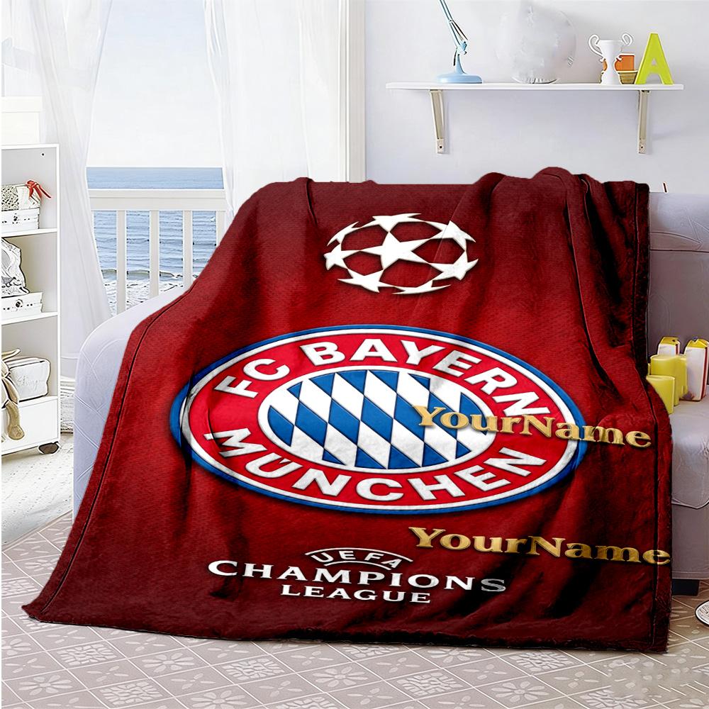 Fc Bayern München 41 Customize Your Name Blanket Throw Personalized Blanket Soft & Cozy Versatile for Chair Livingroom Picnics Living Room