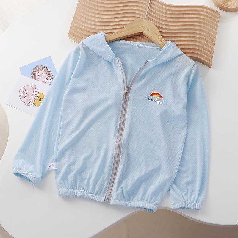 Детский легкий летний кардиган Ice Silk 2023 года — дышащая куртка-солнцезащита для мальчиков и девочек