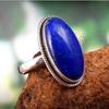 Natural Blue Lapis Lazuli Gemstone 925 Sterling Silver Ring Jewelry