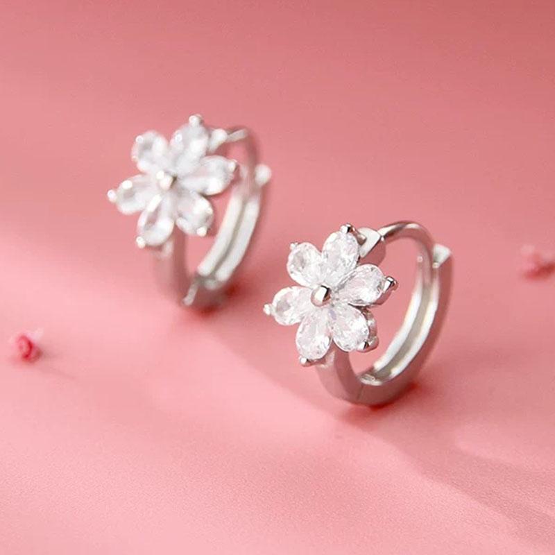 Xiaomi 925 Sterling Silver Vintage Earrings For Women Trendy Simple Flower CZ Earring Jewelry Prevent Allergy Party Accessories Gift