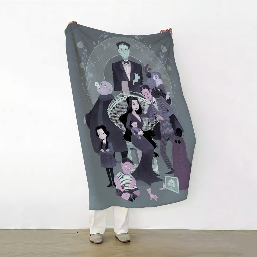 Movie T The A Addams F Family Throw Soft Warm Flannel Fleece Throw Blanket for Sofa Bed Travel Home