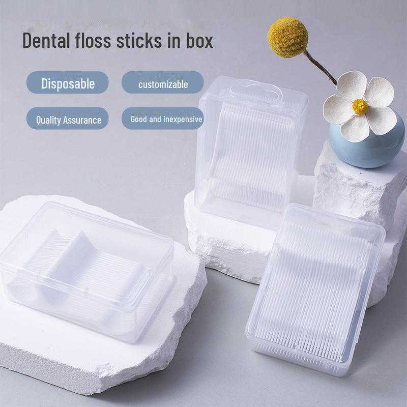 Compact Toothpick Case & Individually Wrapped Dental Floss Sticks with LOGO